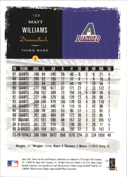 B3902- 2000 Upper Deck Victory BB #s 1-250 +Rookies -You Pick- 15+ FREE US SHIP - Bild 205 von 496