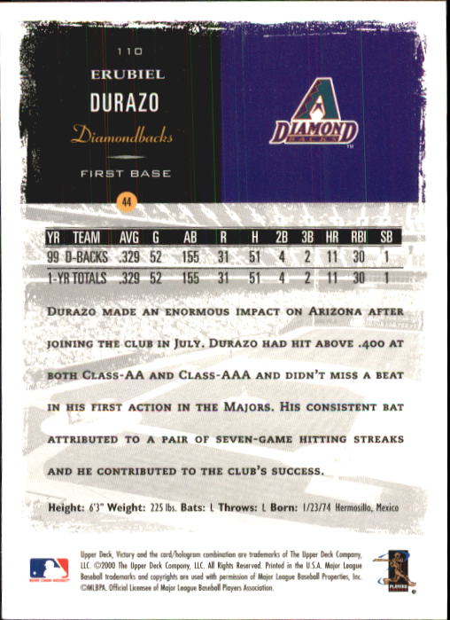 B3902- 2000 Upper Deck Victory BB #s 1-250 +Rookies -You Pick- 15+ FREE US SHIP - Bild 219 von 496