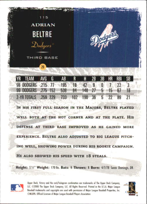 B3902- 2000 Upper Deck Victory BB #s 1-250 +Rookies -You Pick- 15+ FREE US SHIP - Bild 229 von 496
