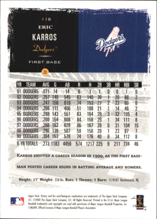 B3902- 2000 Upper Deck Victory BB #s 1-250 +Rookies -You Pick- 15+ FREE US SHIP - Bild 235 von 496