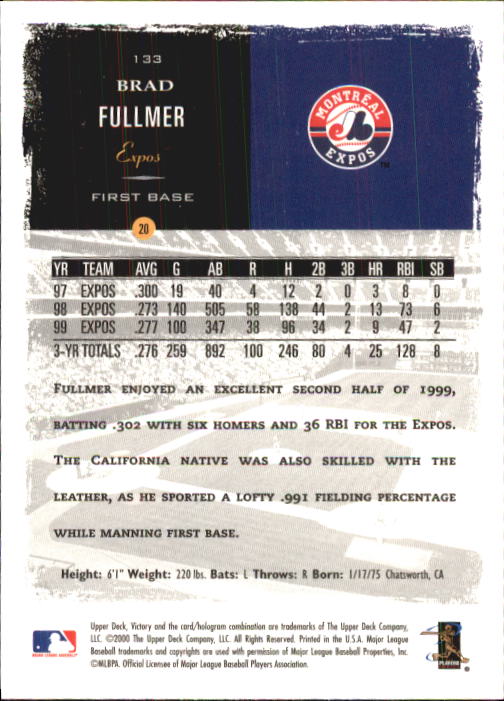 B3902- 2000 Upper Deck Victory BB #s 1-250 +Rookies -You Pick- 15+ FREE US SHIP - Bild 265 von 496