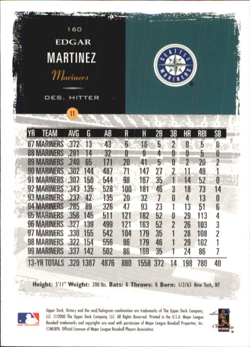 B3902- 2000 Upper Deck Victory BB #s 1-250 +Rookies -You Pick- 15+ FREE US SHIP - Bild 319 von 496