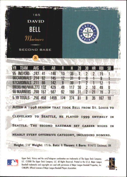 B3902- 2000 Upper Deck Victory BB #s 1-250 +Rookies -You Pick- 15+ FREE US SHIP - Bild 329 von 496