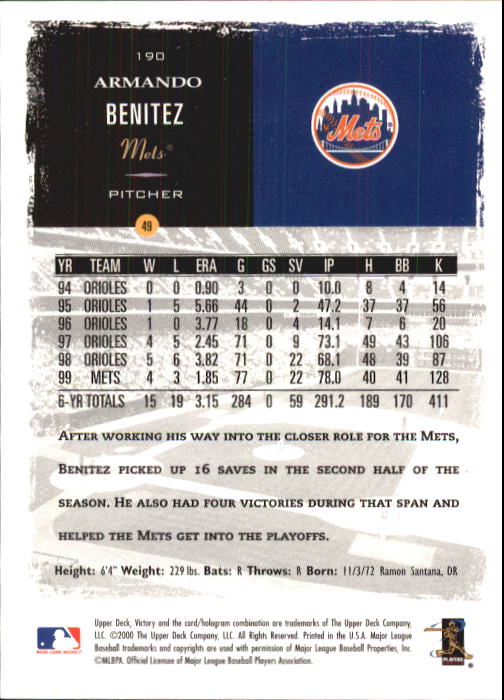 B3902- 2000 Upper Deck Victory BB #s 1-250 +Rookies -You Pick- 15+ FREE US SHIP - Bild 377 von 496