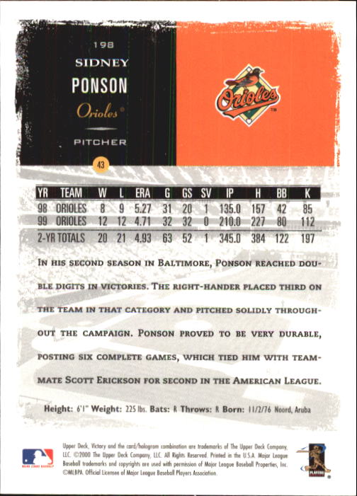 B3902- 2000 Upper Deck Victory BB #s 1-250 +Rookies -You Pick- 15+ FREE US SHIP - Bild 393 von 496