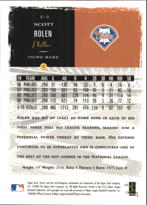 B3902- 2000 Upper Deck Victory BB #s 1-250 +Rookies -You Pick- 15+ FREE US SHIP - Bild 423 von 496