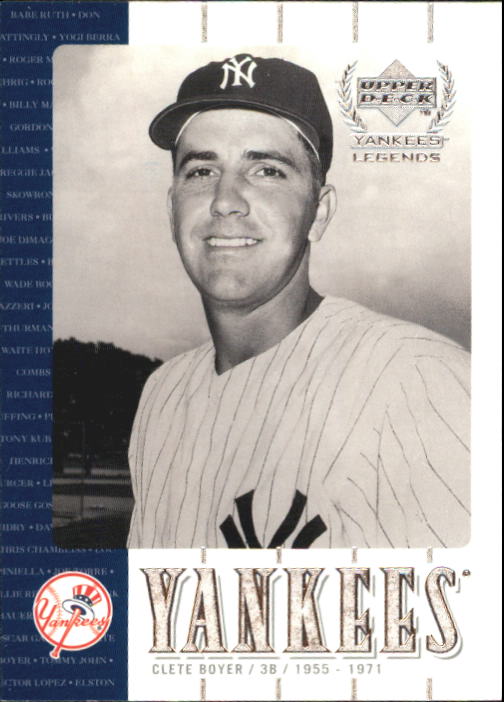 2000 Upper Deck Yankees Legends #33 Clete Boyer