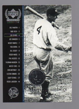 2000 Upper Deck Yankees Legends #53 Lou Gehrig MN