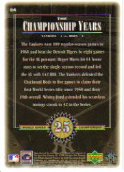 2000 Upper Deck Yankees Legends #84 Roger Maris '61 TCY back image