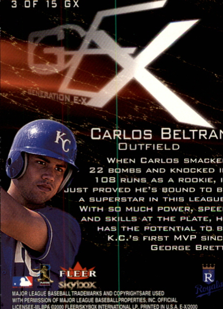 2000 E-X Generation E-X #3 Carlos Beltran back image