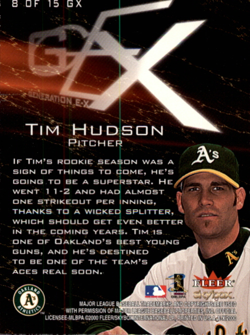 2000 E-X Generation E-X #8 Tim Hudson back image