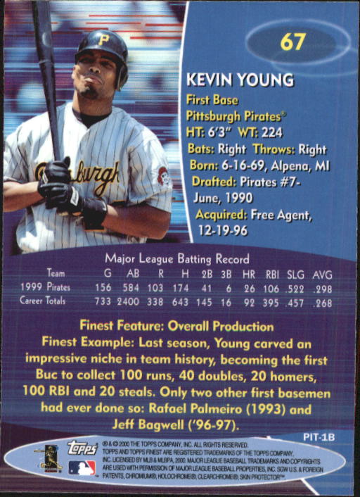 2000 Finest #67 Kevin Young back image