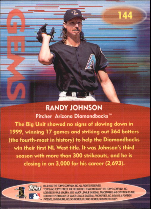 2000 Finest #144 Randy Johnson GEM back image