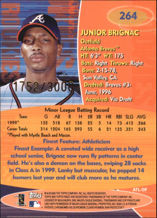 2000 Finest #264 Junior Brignac RC back image
