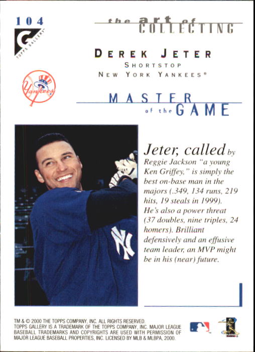 2000 Topps Gallery #104 Derek Jeter MAS back image