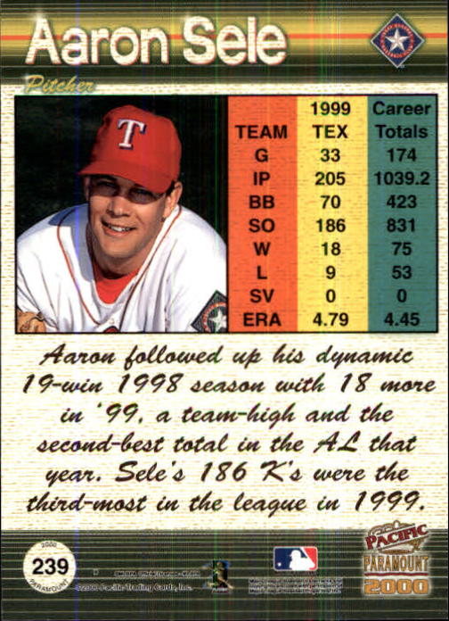 2000 Paramount Ruby #239 Aaron Sele back image