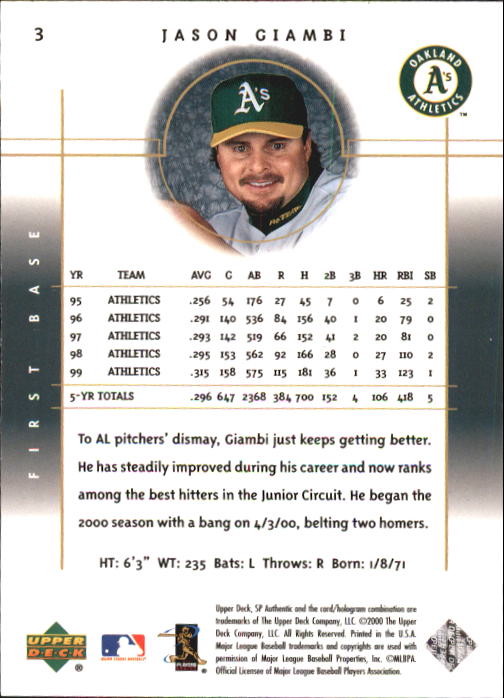 A1283- 2000 SP Authentic BB Card #s 1-195 +Inserts -You Pick- 15+ FREE US SHIP - Picture 7 of 215