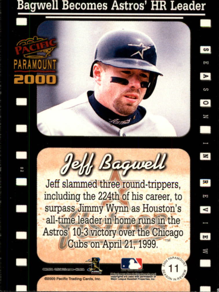 2000 Paramount Season in Review #11 Jeff Bagwell back image