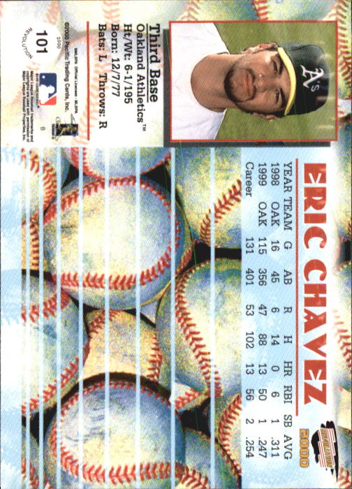 2000 Revolution #101 Eric Chavez back image