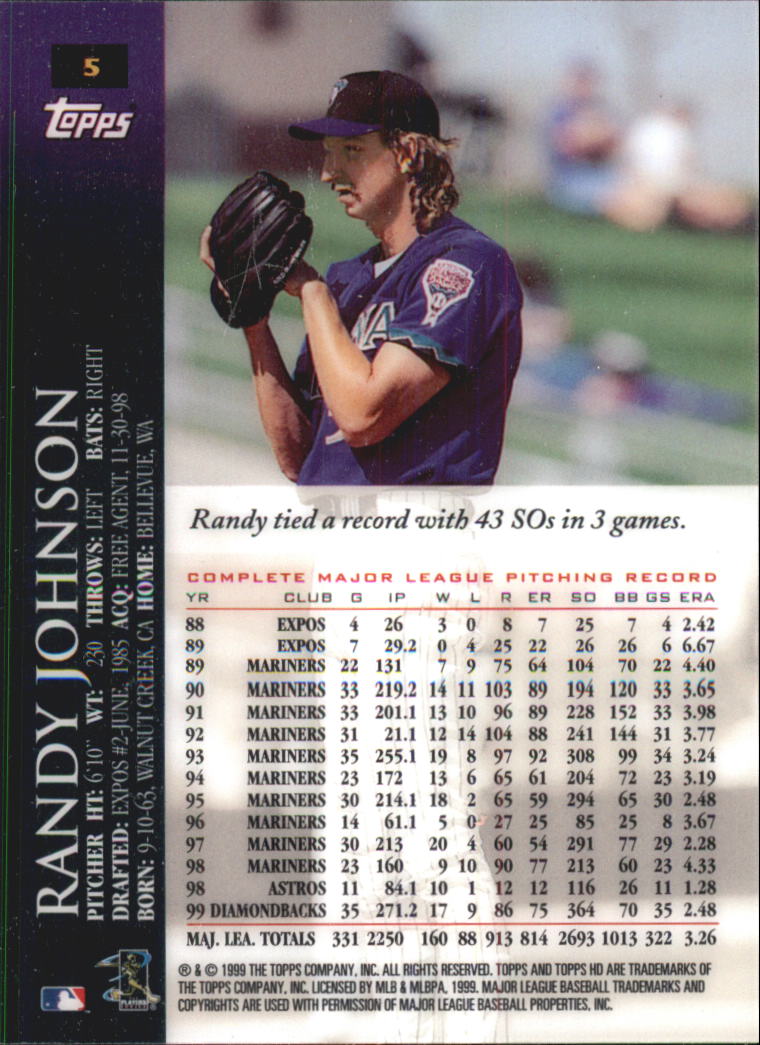 Randy Johnson cards (1990-2024) Mariners D-Backs Yankees Astros - You Choose - Picture 107 of 308
