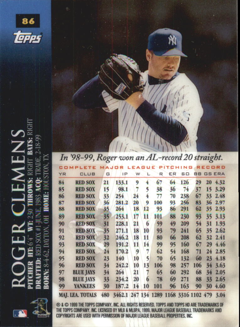 Roger Clemens cards (1987-2022) Red Sox Yankees Blue Jays Astros - You Choose - Picture 217 of 356