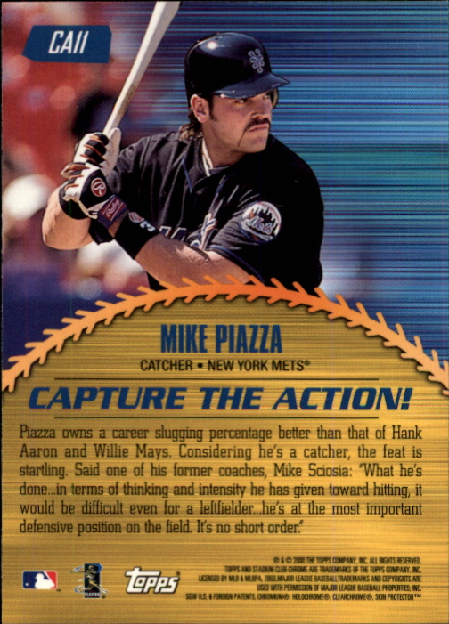 2000 Stadium Club Chrome Capture the Action #CA11 Mike Piazza back image
