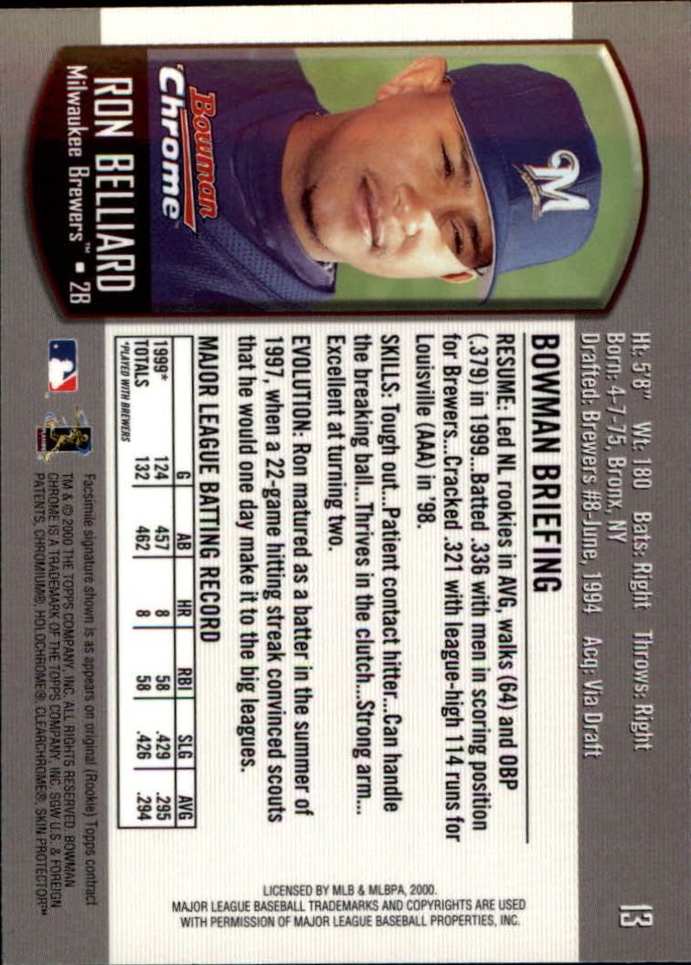 A8360- 2000 Bowman Chrome BB Cards 1-266 +Rookies -You Pick- 15+ FREE US SHIP - Picture 15 of 355