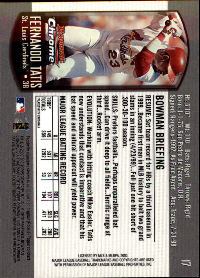 A8360- 2000 Bowman Chrome BB Cards 1-266 +Rookies -You Pick- 15+ FREE US SHIP - Picture 23 of 355