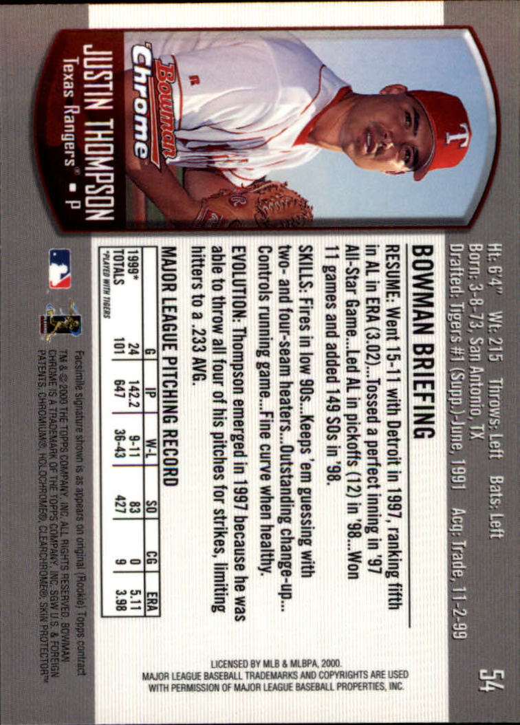 A8360- 2000 Bowman Chrome BB Cards 1-266 +Rookies -You Pick- 15+ FREE US SHIP - Picture 64 of 355
