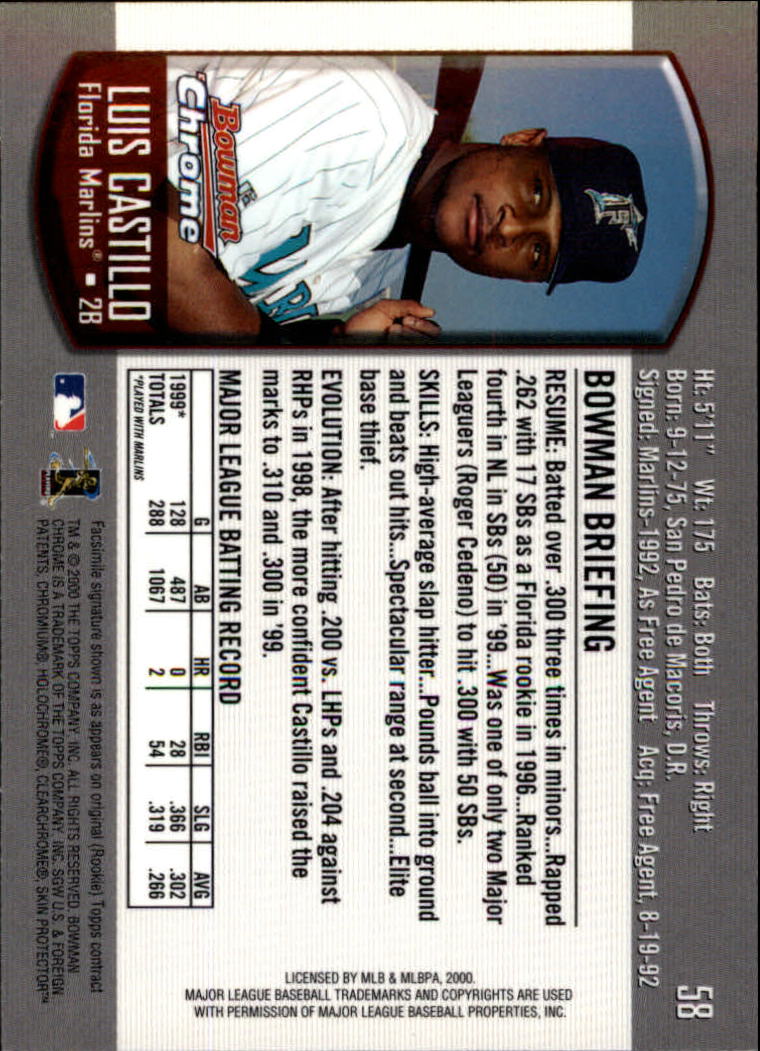 A8360- 2000 Bowman Chrome BB Cards 1-266 +Rookies -You Pick- 15+ FREE US SHIP - Picture 70 of 355