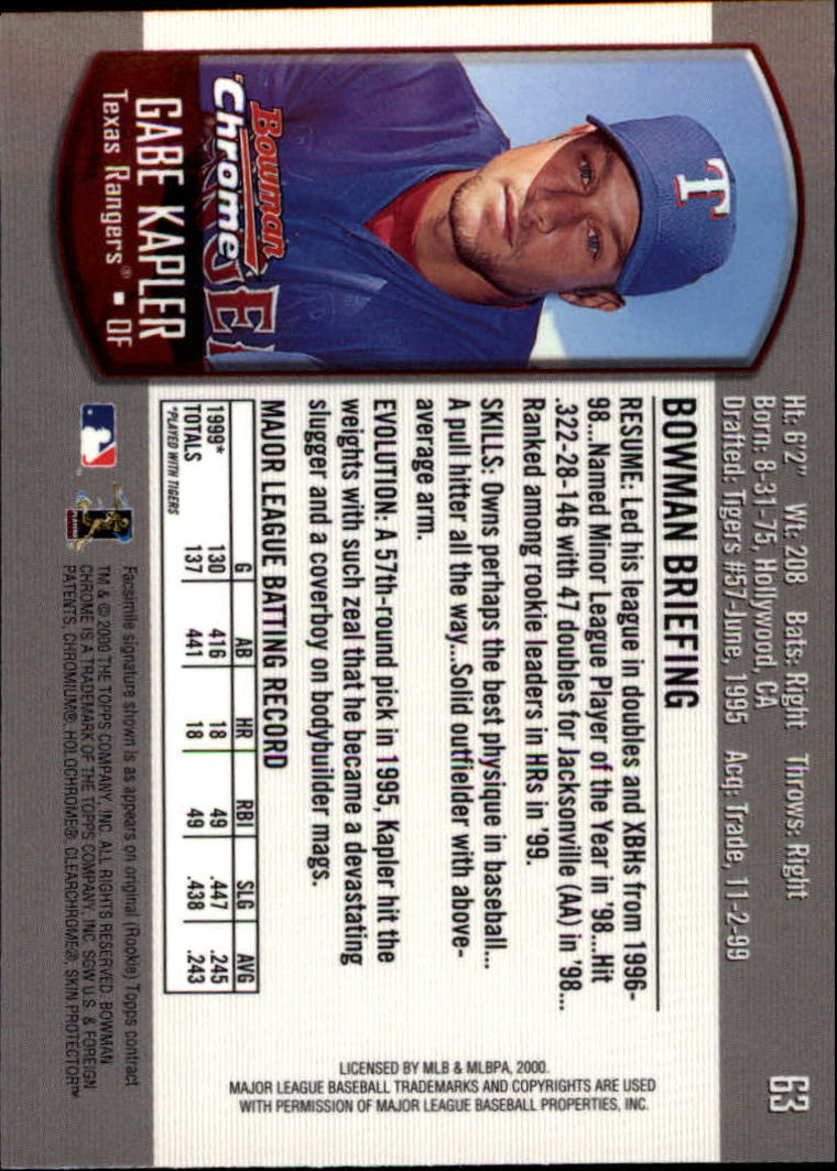 A8360- 2000 Bowman Chrome BB Cards 1-266 +Rookies -You Pick- 15+ FREE US SHIP - Picture 74 of 355