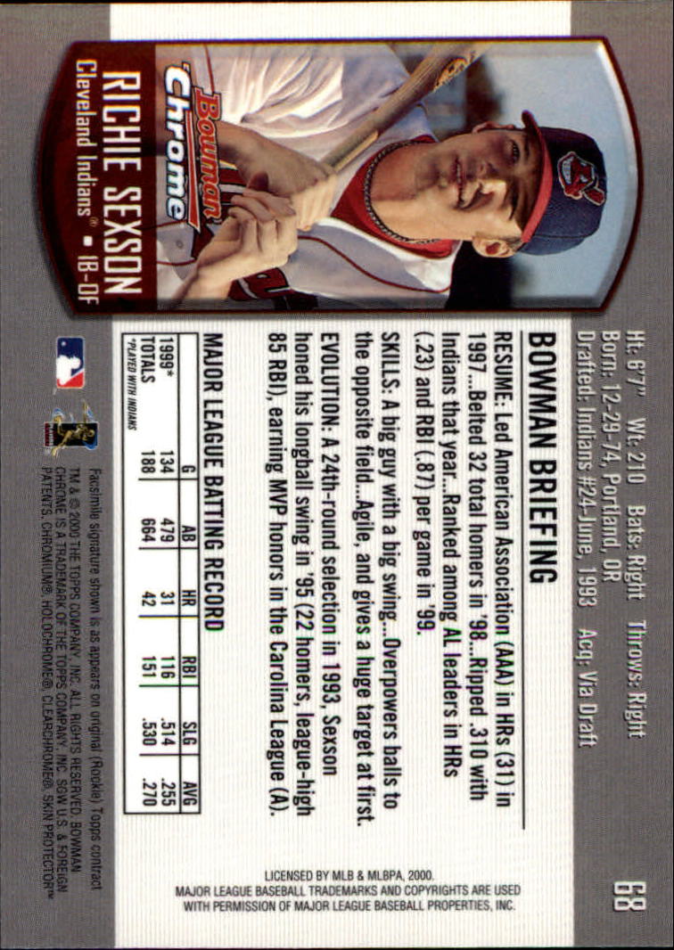 A8360- 2000 Bowman Chrome BB Cards 1-266 +Rookies -You Pick- 15+ FREE US SHIP - Picture 80 of 355