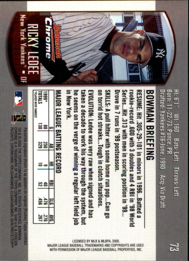 A8360- 2000 Bowman Chrome BB Cards 1-266 +Rookies -You Pick- 15+ FREE US SHIP - Picture 90 of 355