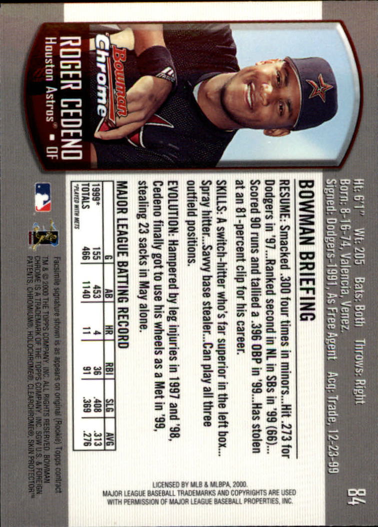 A8360- 2000 Bowman Chrome BB Cards 1-266 +Rookies -You Pick- 15+ FREE US SHIP - Picture 108 of 355