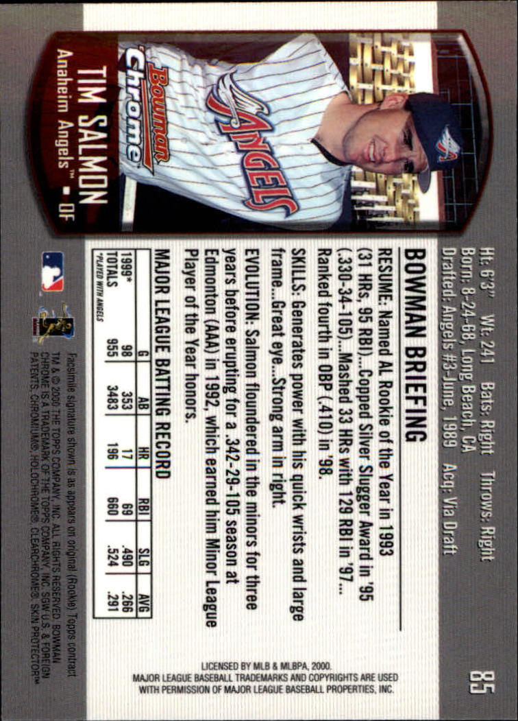 A8360- 2000 Bowman Chrome BB Cards 1-266 +Rookies -You Pick- 15+ FREE US SHIP - Picture 110 of 355