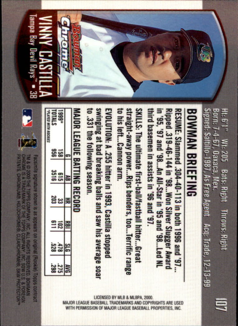A8360- 2000 Bowman Chrome BB Cards 1-266 +Rookies -You Pick- 15+ FREE US SHIP - Picture 132 of 355