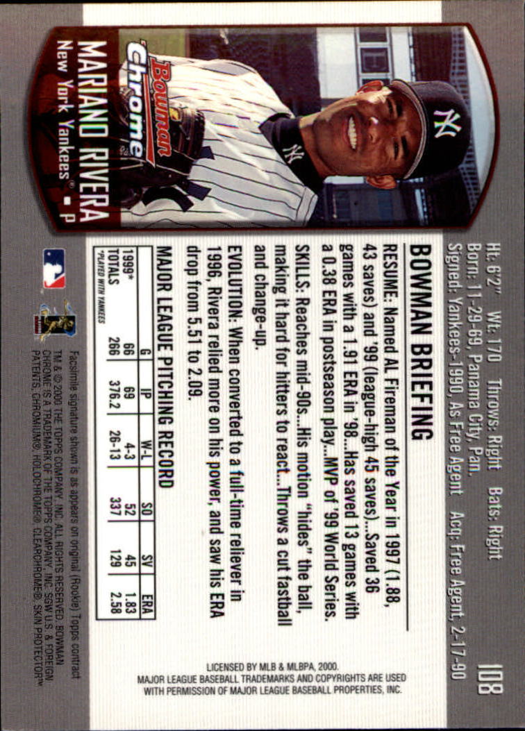 A8360- 2000 Bowman Chrome BB Cards 1-266 +Rookies -You Pick- 15+ FREE US SHIP - Picture 134 of 355