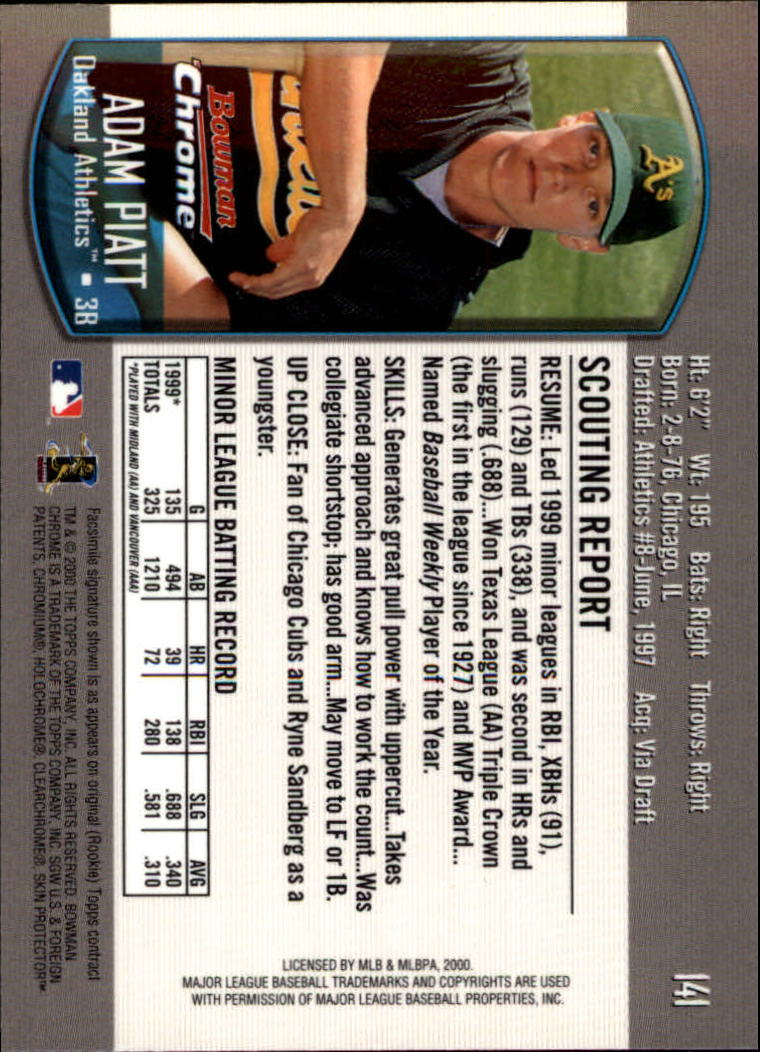 A8360- 2000 Bowman Chrome BB Cards 1-266 +Rookies -You Pick- 15+ FREE US SHIP - Picture 168 of 355