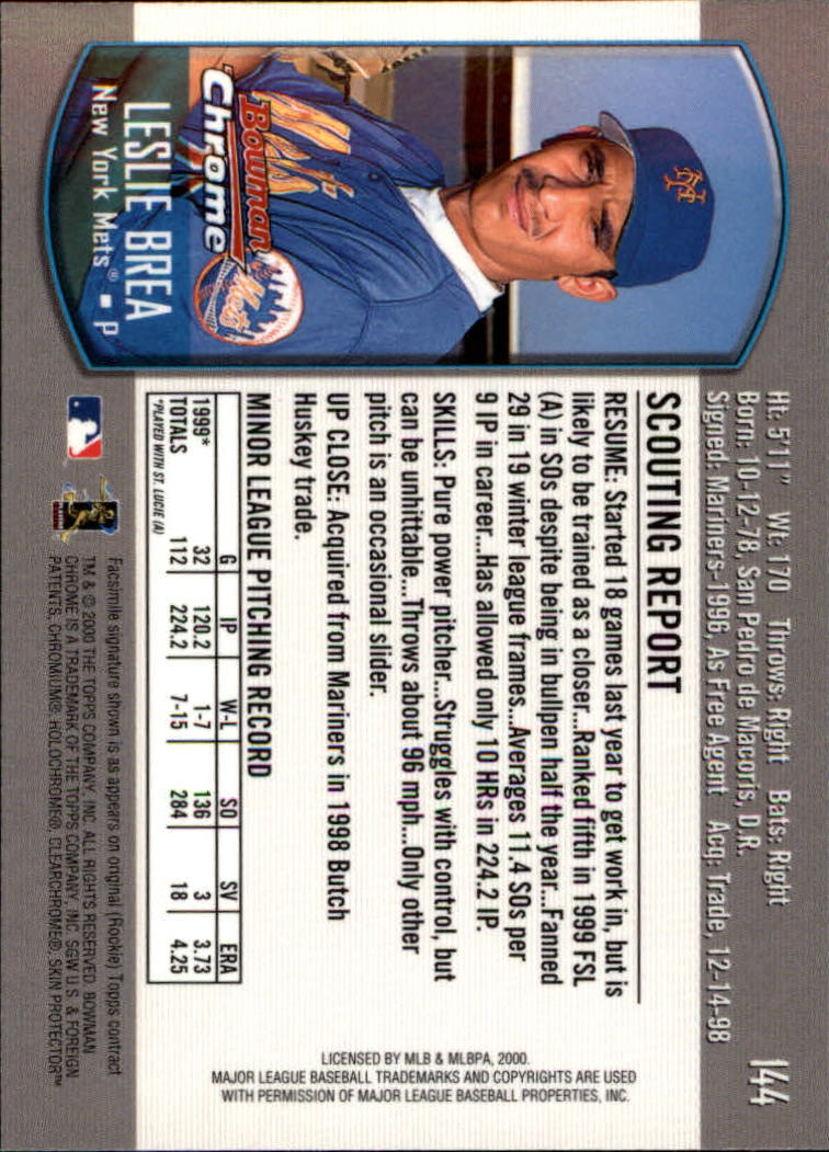 A8360- 2000 Bowman Chrome BB Cards 1-266 +Rookies -You Pick- 15+ FREE US SHIP - Picture 174 of 355