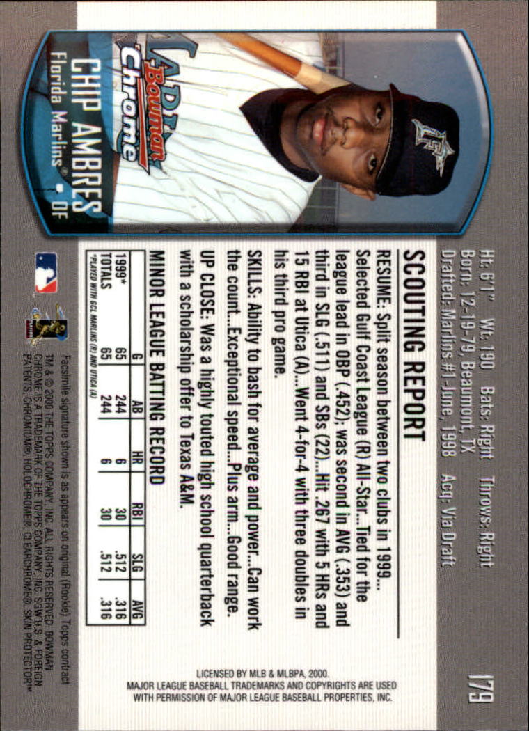 A8360- 2000 Bowman Chrome BB Cards 1-266 +Rookies -You Pick- 15+ FREE US SHIP - Picture 231 of 355