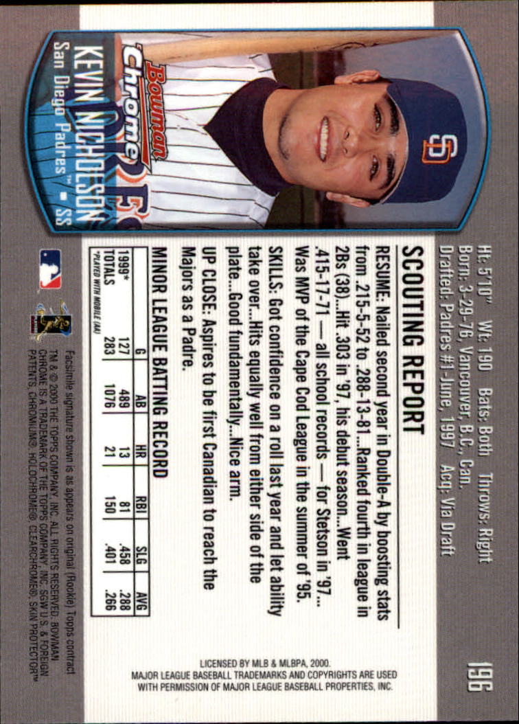 A8360- 2000 Bowman Chrome BB Cards 1-266 +Rookies -You Pick- 15+ FREE US SHIP - Picture 253 of 355