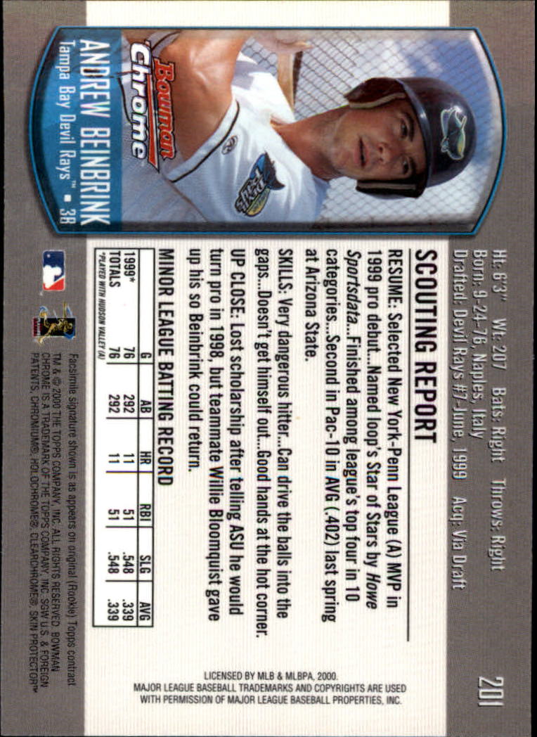A8360- 2000 Bowman Chrome BB Cards 1-266 +Rookies -You Pick- 15+ FREE US SHIP - Picture 257 of 355