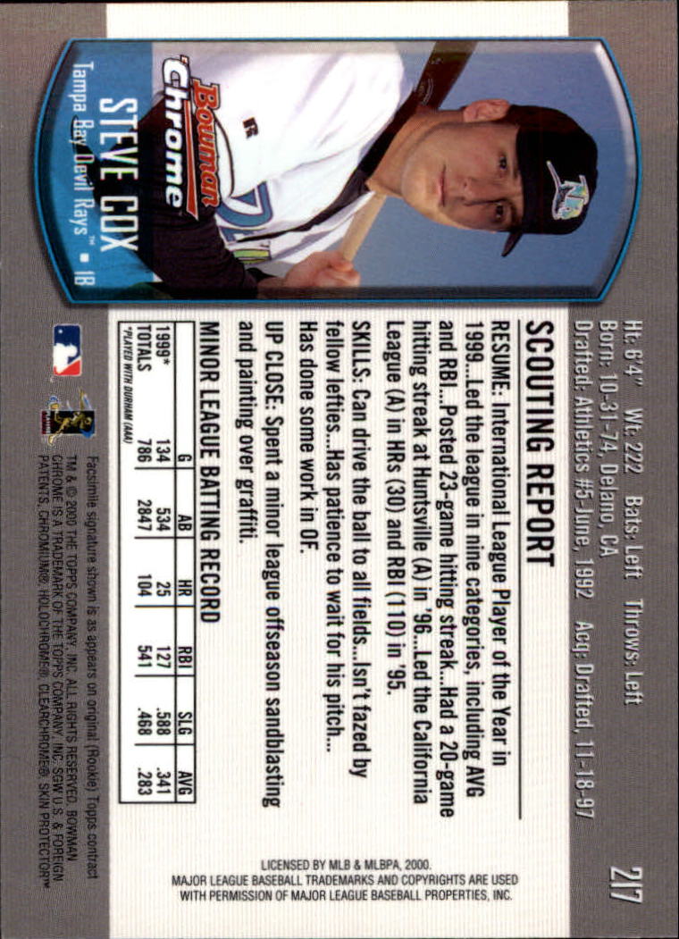 A8360- 2000 Bowman Chrome BB Cards 1-266 +Rookies -You Pick- 15+ FREE US SHIP - Picture 275 of 355
