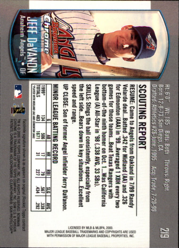 A8360- 2000 Bowman Chrome BB Cards 1-266 +Rookies -You Pick- 15+ FREE US SHIP - Picture 279 of 355