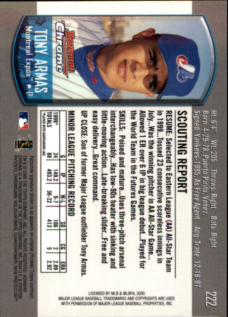 A8360- 2000 Bowman Chrome BB Cards 1-266 +Rookies -You Pick- 15+ FREE US SHIP - Picture 281 of 355