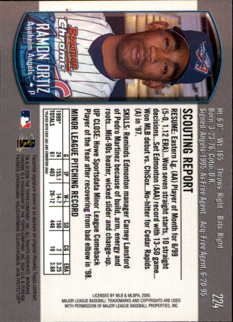 A8360- 2000 Bowman Chrome BB Cards 1-266 +Rookies -You Pick- 15+ FREE US SHIP - Picture 283 of 355