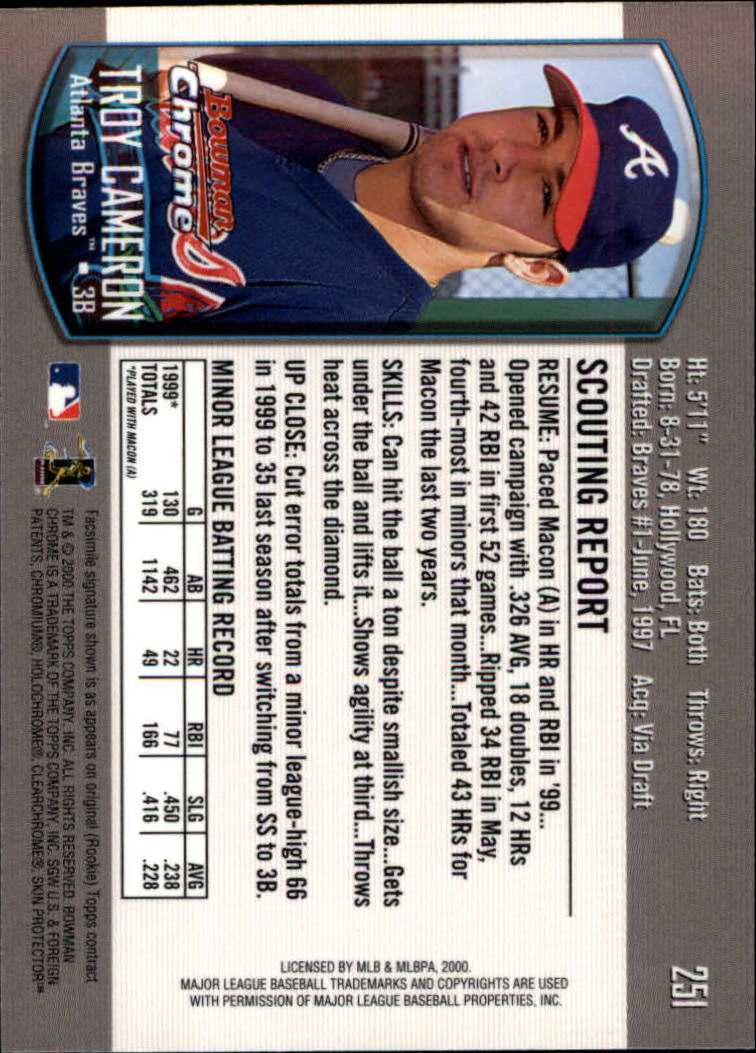 A8360- 2000 Bowman Chrome BB Cards 1-266 +Rookies -You Pick- 15+ FREE US SHIP - Picture 327 of 355