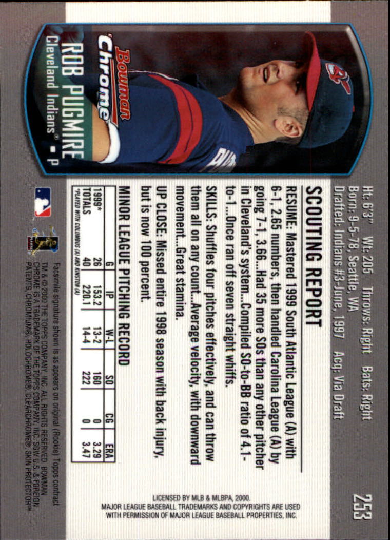 A8360- 2000 Bowman Chrome BB Cards 1-266 +Rookies -You Pick- 15+ FREE US SHIP - Picture 329 of 355