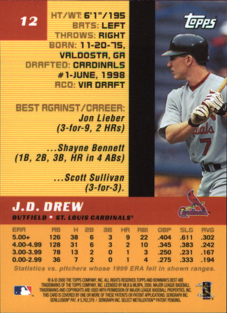 2000 Bowman's Best Baseball Card Pick (Base)