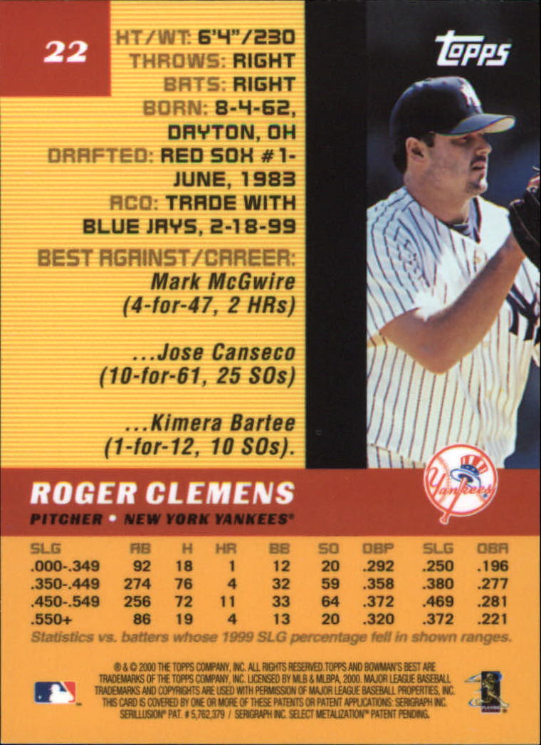 2000 Bowman's Best Baseball Card Pick (Base)